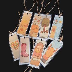 Autumn-Themed Bookmark Set